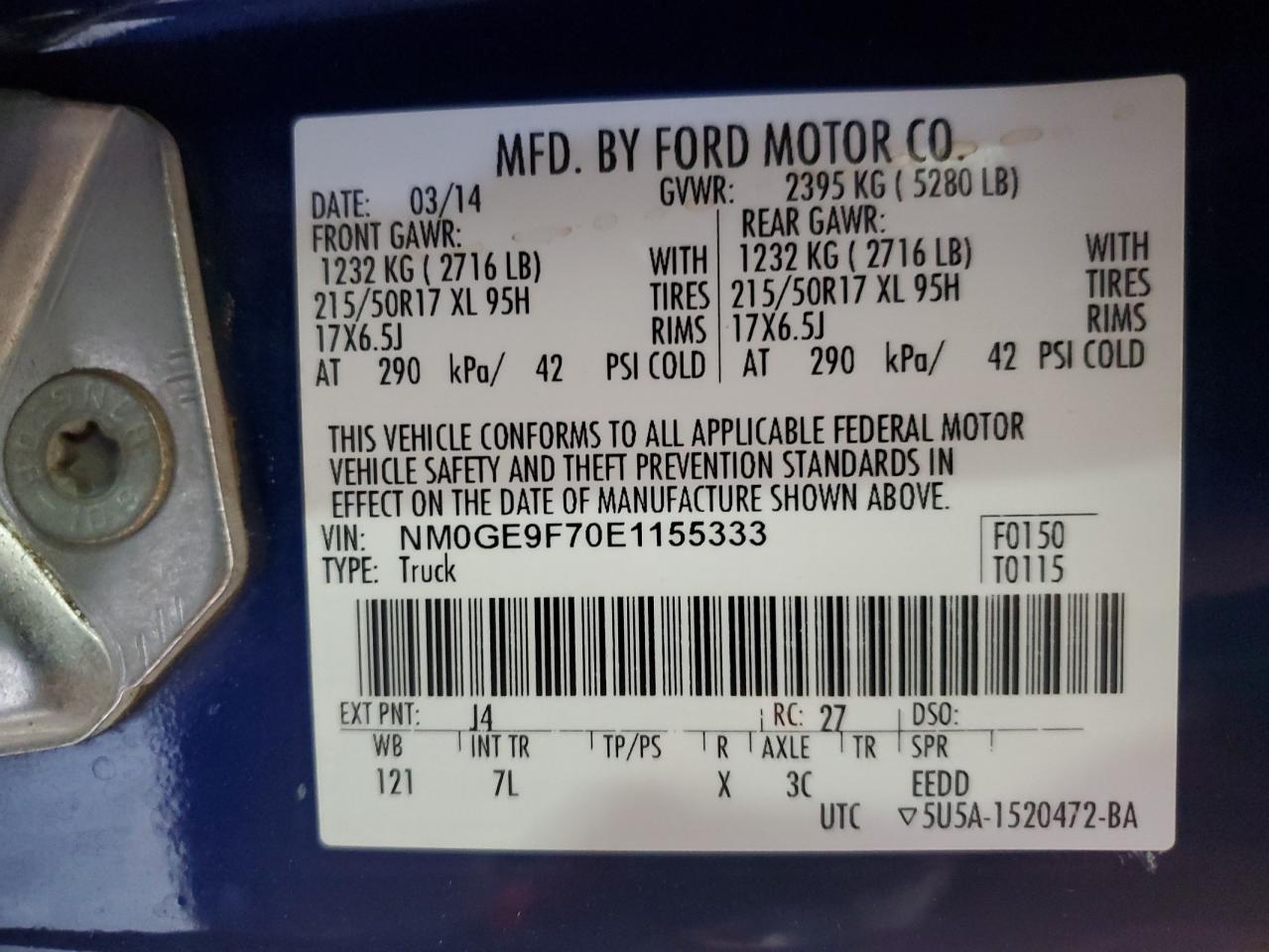 2014 Ford Transit Connect Xlt VIN: NM0GE9F70E1155333 Lot: 84772195