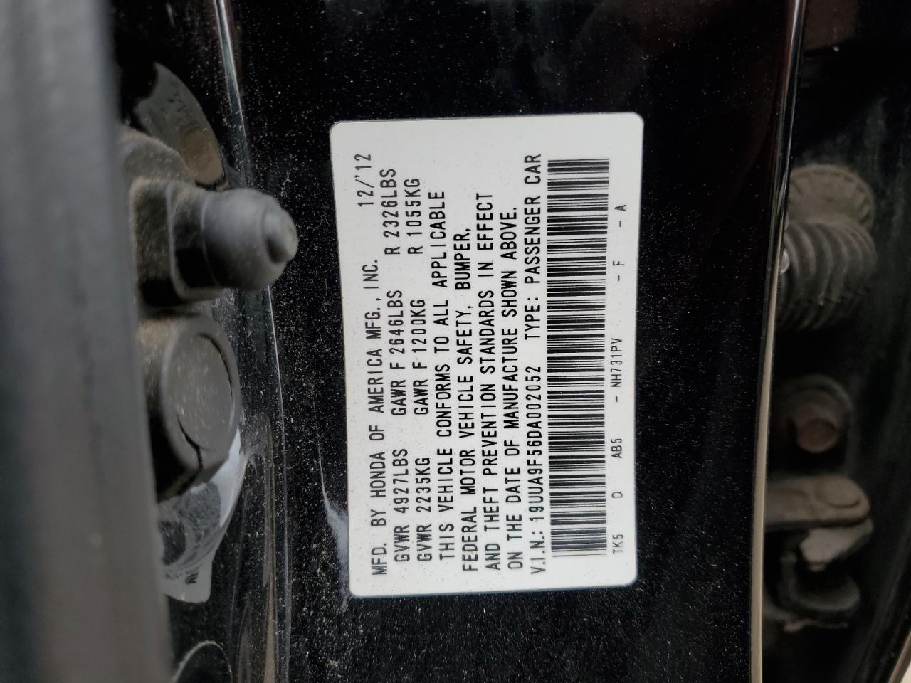 2013 Acura Tl Tech VIN: 19UUA9F56DA002052 Lot: 85647685