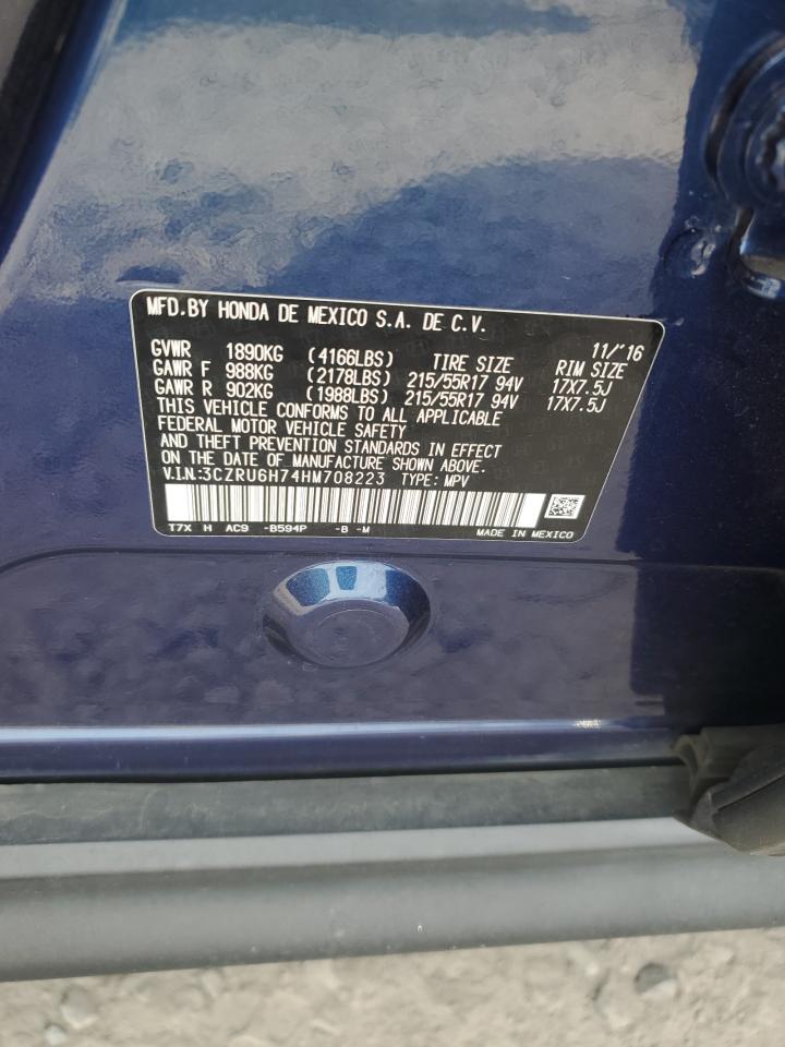 2017 Honda Hr-V Exl VIN: 3CZRU6H74HM708223 Lot: 82312025