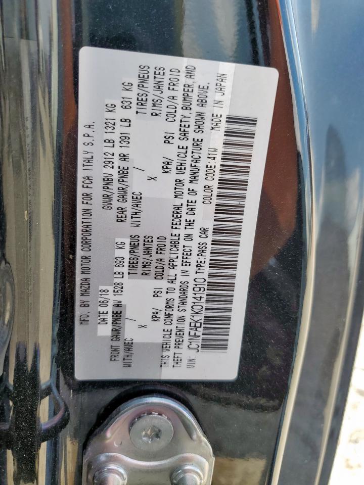 2019 Fiat 124 Spider Classica VIN: JC1NFAEK1K0141910 Lot: 84881835