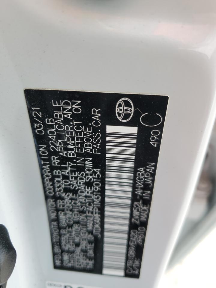 2021 Toyota Prius Prime Le VIN: JTDKAMFP1M3190154 Lot: 86314715