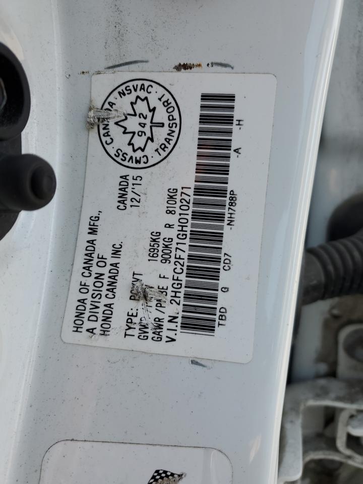 2016 Honda Civic Ex VIN: 2HGFC2F71GH010271 Lot: 85704475