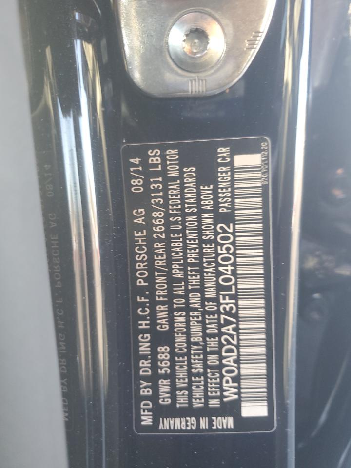 2015 Porsche Panamera Se Hybrid VIN: WP0AD2A73FL040502 Lot: 90325415