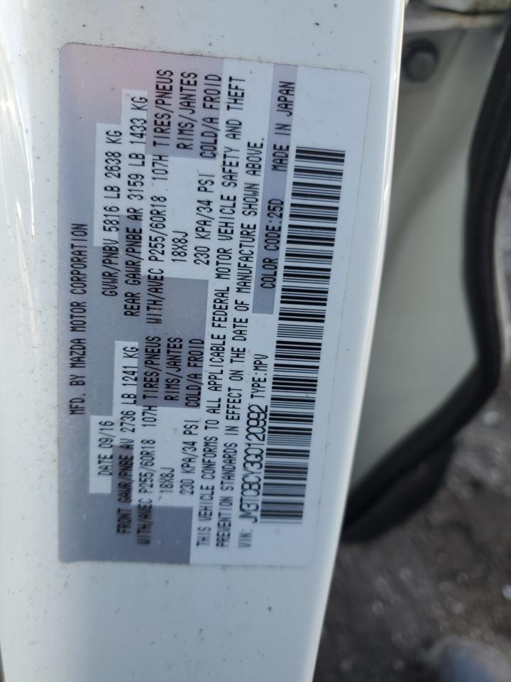 2016 Mazda Cx-9 Touring VIN: JM3TCBCY3G0120992 Lot: 86540785