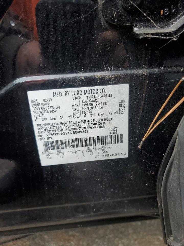 2019 Ford Edge Se VIN: 2FMPK4G91KBB89369 Lot: 90583105