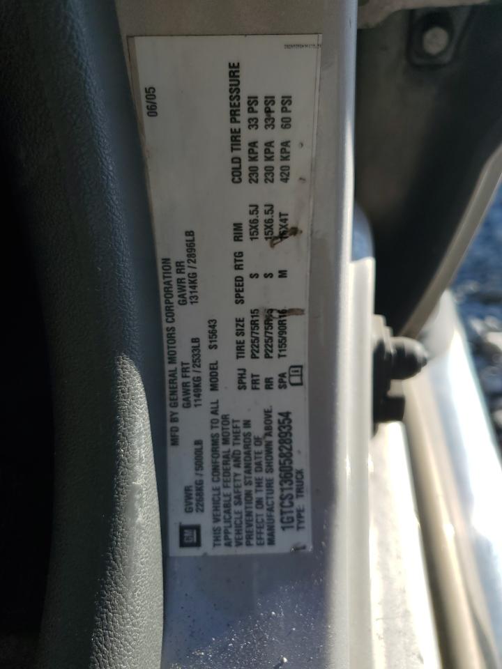 2005 GMC Canyon VIN: 1GTCS136058289354 Lot: 90034035