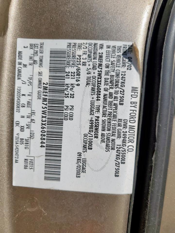 2004 Mercury Grand Marquis Ls VIN: 2MEFM75WX3X608844 Lot: 90081275