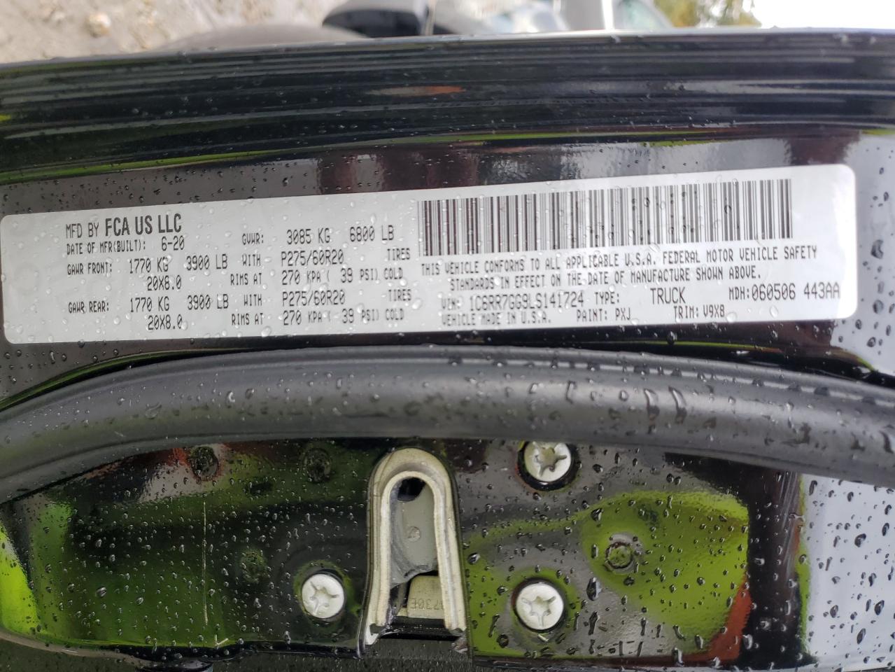 2020 Ram 1500 Classic Warlock VIN: 1C6RR7GG9LS141724 Lot: 89504065