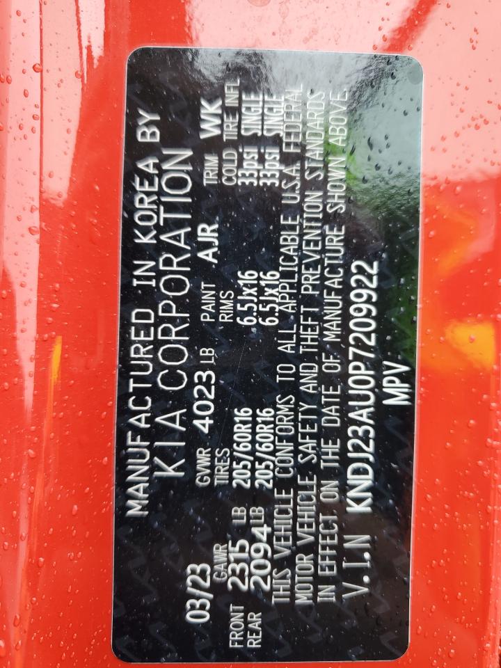 2023 Kia Soul Lx VIN: KNDJ23AU0P7209922 Lot: 84934565