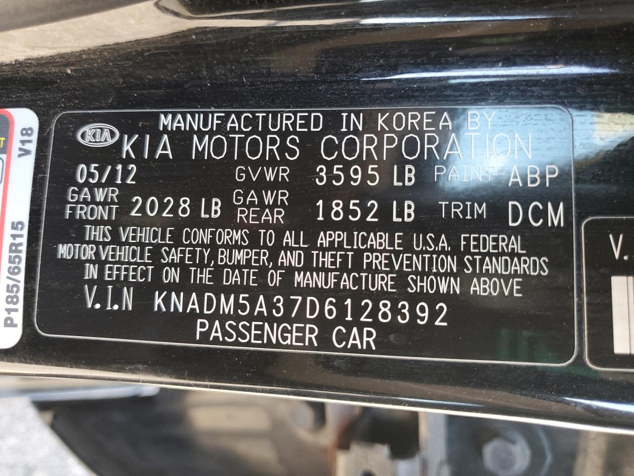 2013 Kia Rio Lx VIN: KNADM5A37D6128392 Lot: 82557255