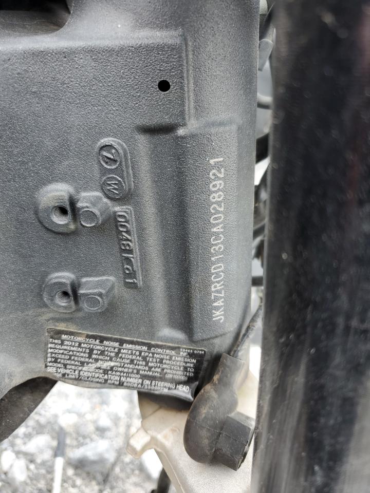 2012 Kawasaki Zr1000 D VIN: JKAZRCD13CA028921 Lot: 85477225