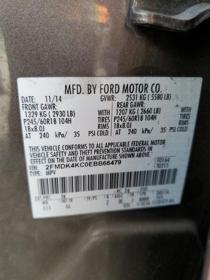 2014 Ford Edge Limited VIN: 2FMDK4KC0EBB66479 Lot: 82198385