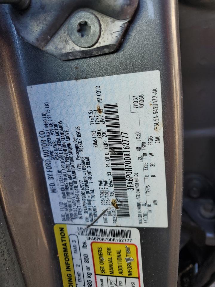 2013 Ford Fusion Se VIN: 3FA6P0H70DR162777 Lot: 82686945