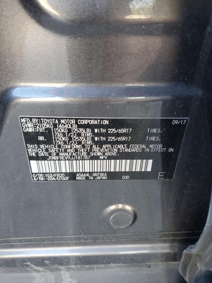2018 Toyota Rav4 Le VIN: JTMBFREV9JJ181787 Lot: 86146385