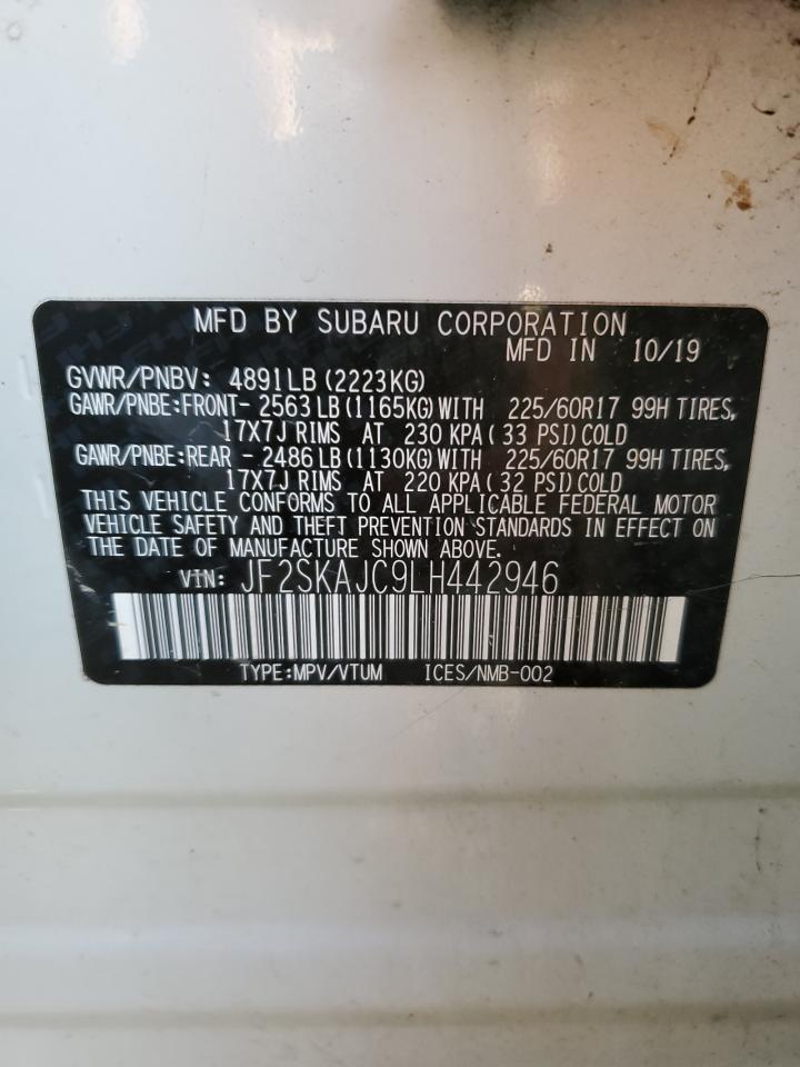 2020 Subaru Forester Premium VIN: JF2SKAJC9LH442946 Lot: 86627185