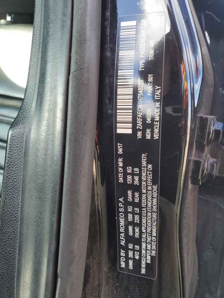 2017 Alfa Romeo Giulia Ti VIN: ZARFAECN1H7548223 Lot: 90858105