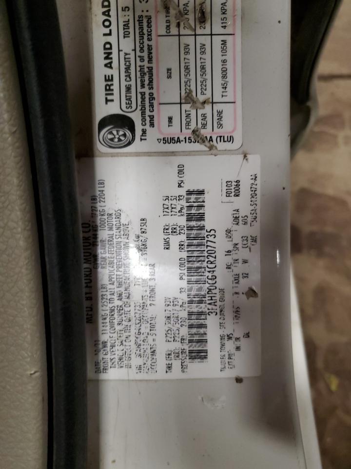 2012 Ford Fusion Sel VIN: 3FAHP0CG4CR207735 Lot: 90571575