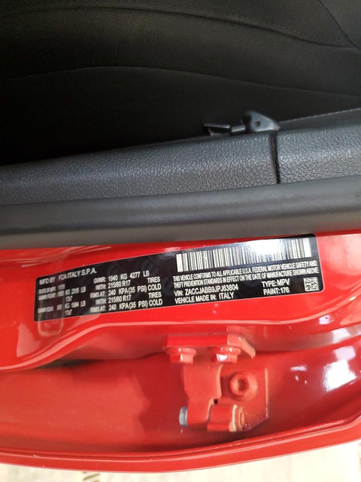 2018 Jeep Renegade Latitude VIN: ZACCJABB9JPJ63804 Lot: 82304035