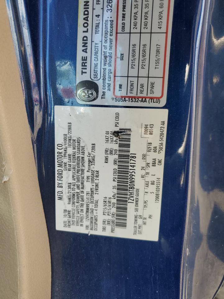 2009 Ford Mustang VIN: 1ZVHT80N995141781 Lot: 82434085