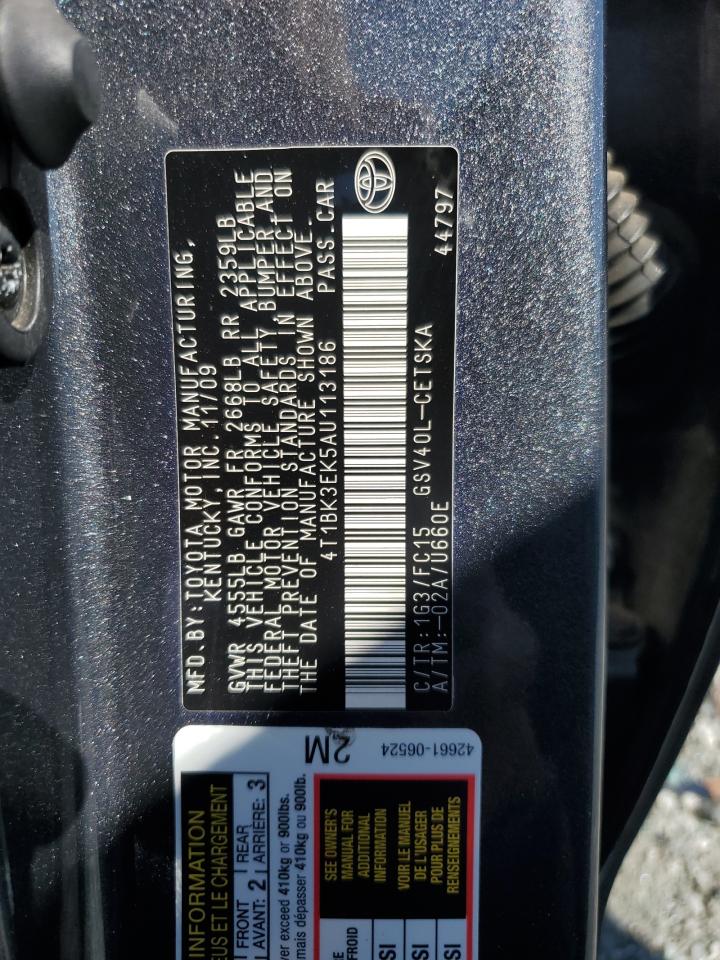 2010 Toyota Camry Se VIN: 4T1BK3EK5AU113186 Lot: 85181555