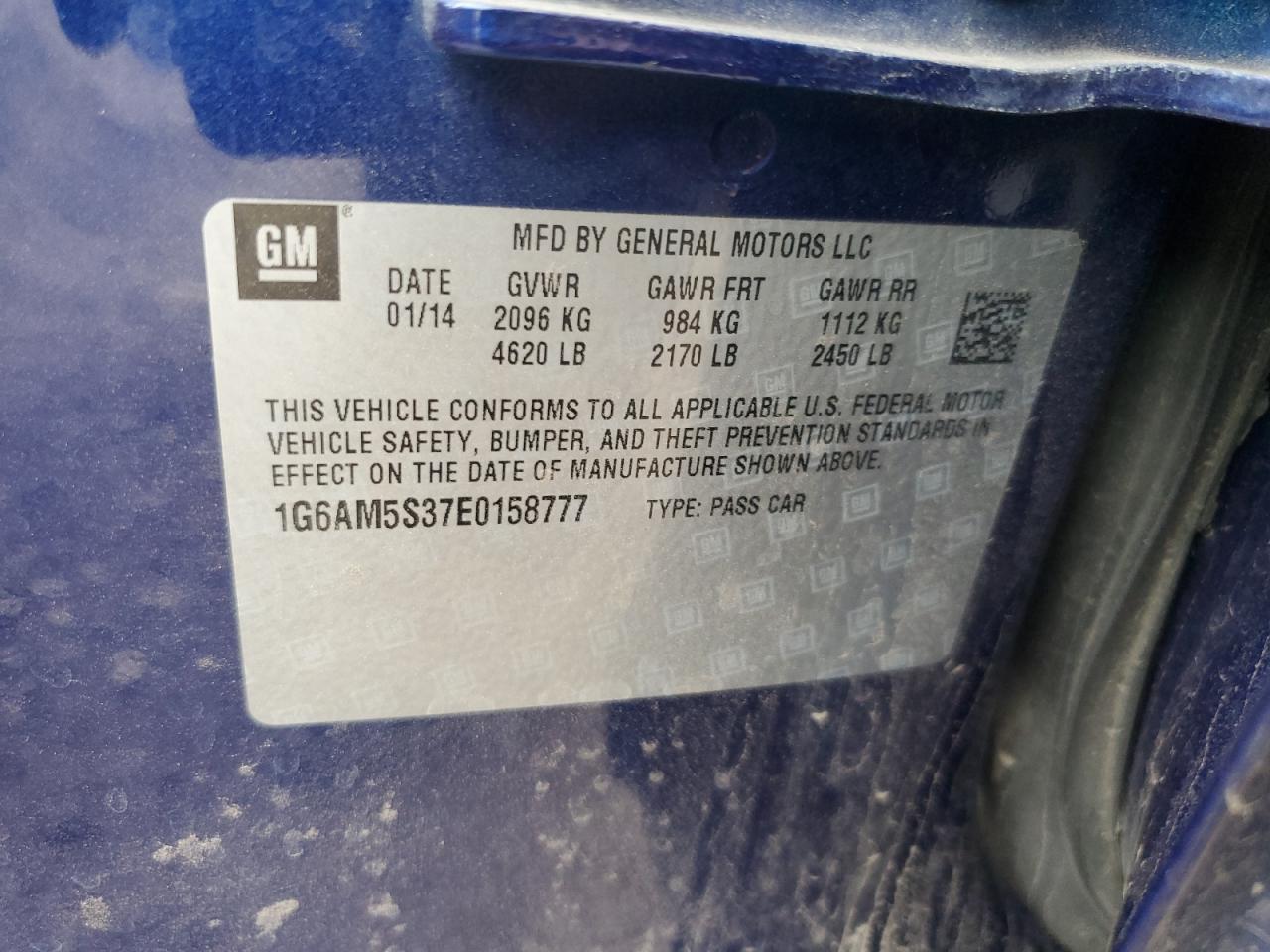 2014 Cadillac Ats Premium VIN: 1G6AM5S37E0158777 Lot: 87417035