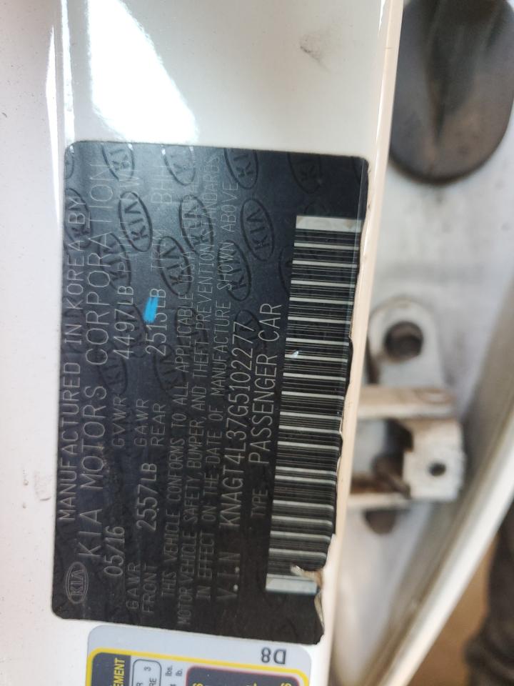 2016 Kia Optima Lx VIN: KNAGT4L37G5102277 Lot: 84462345