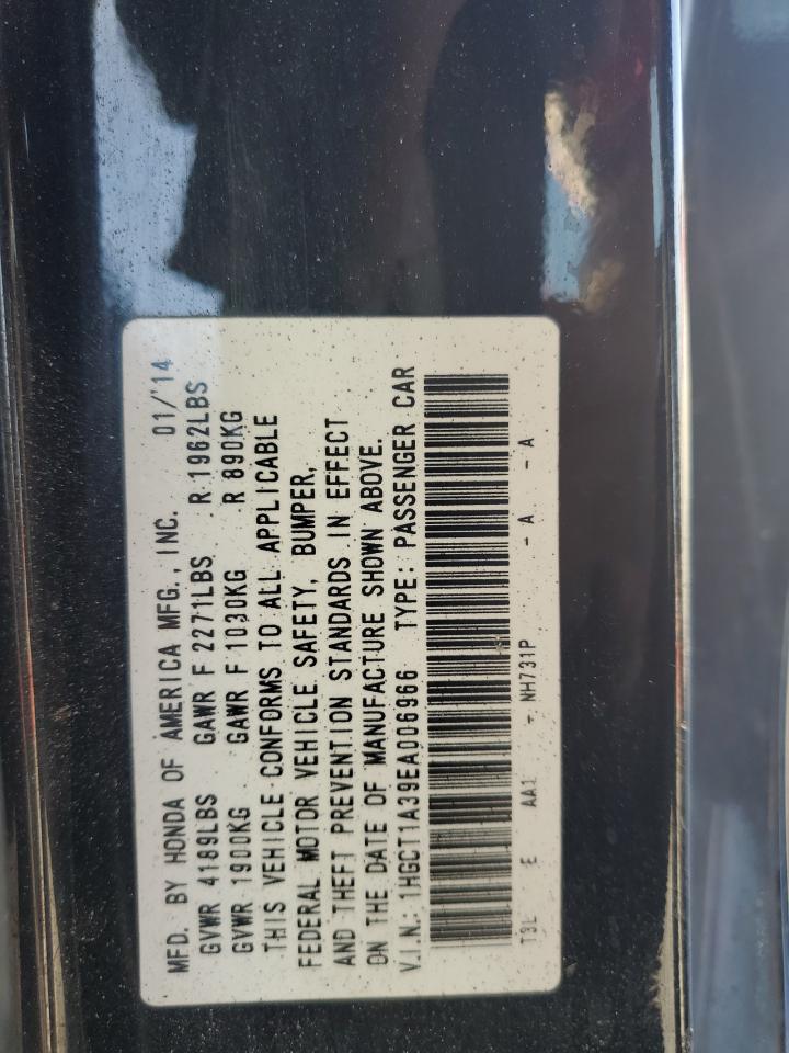 2014 Honda Accord Lx-S VIN: 1HGCT1A39EA006966 Lot: 82008845