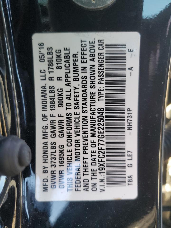 2016 Honda Civic Ex VIN: 19XFC2F77GE225048 Lot: 81983725