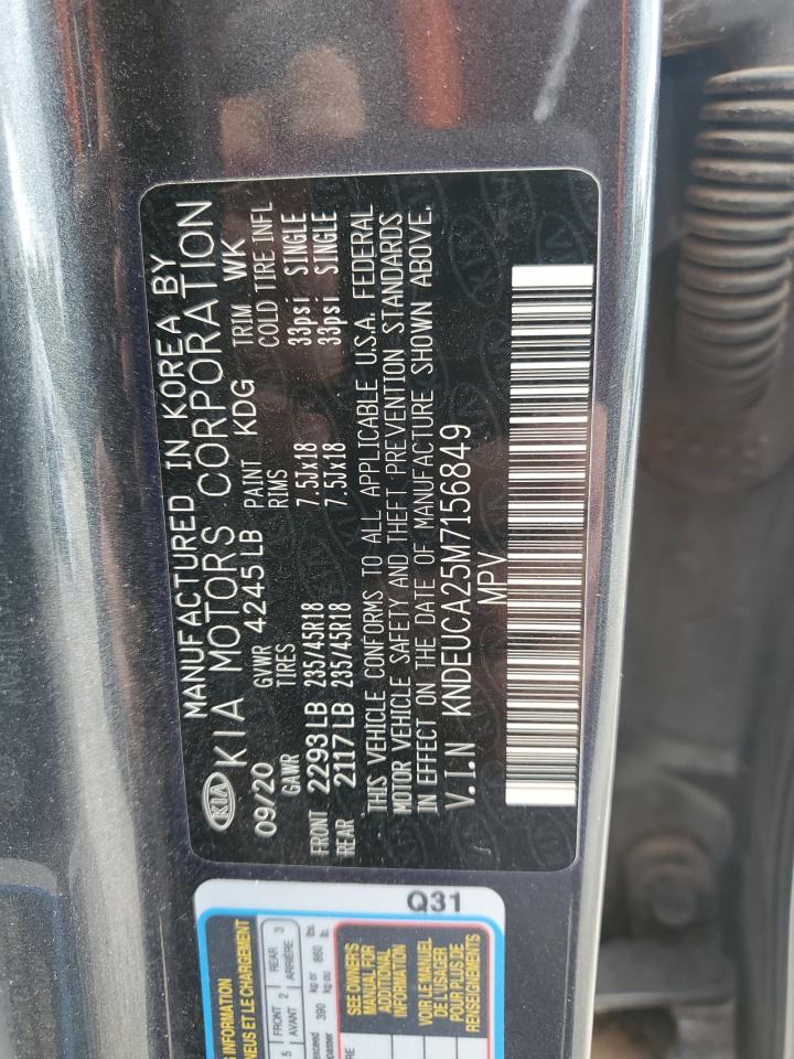 2021 Kia Seltos S VIN: KNDEUCA25M7156849 Lot: 89638055