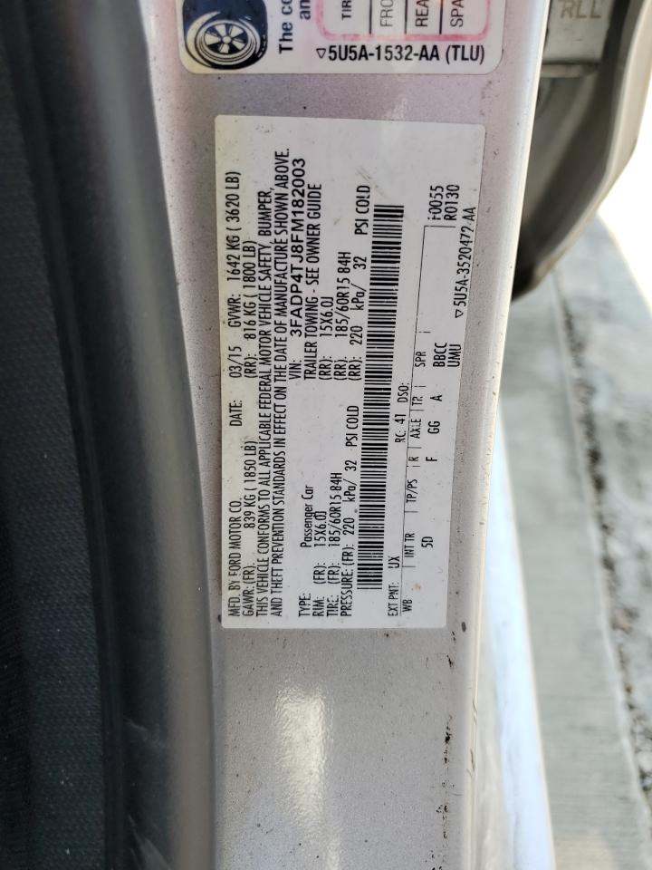 2015 Ford Fiesta S VIN: 3FADP4TJ8FM182003 Lot: 90103375