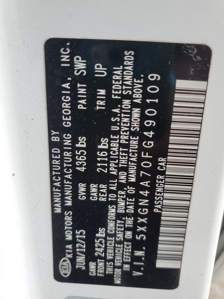 2015 Kia Optima Ex VIN: 5XXGN4A70FG490109 Lot: 82346765