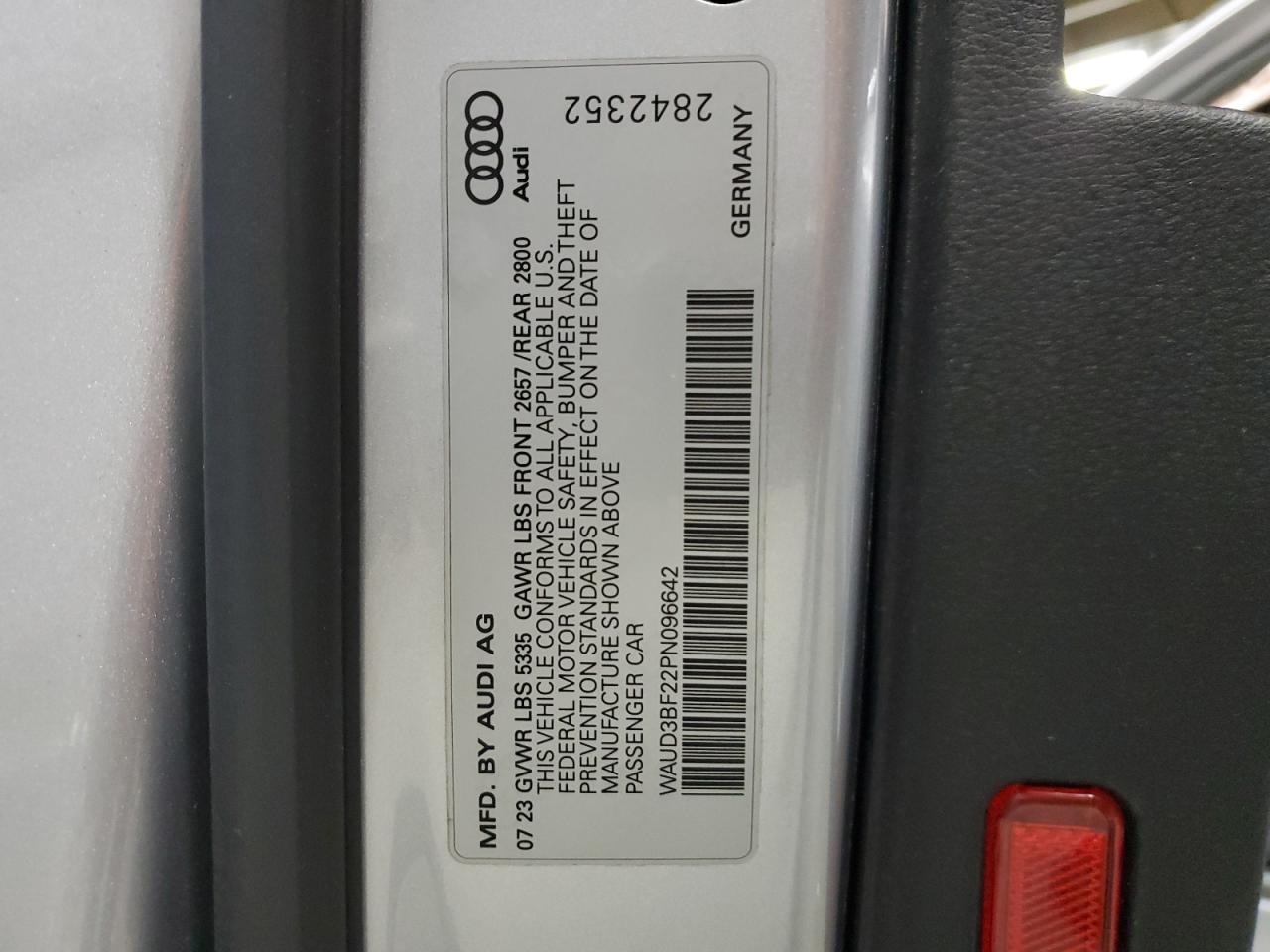 2023 Audi A6 Premium VIN: WAUD3BF22PN096642 Lot: 89574605