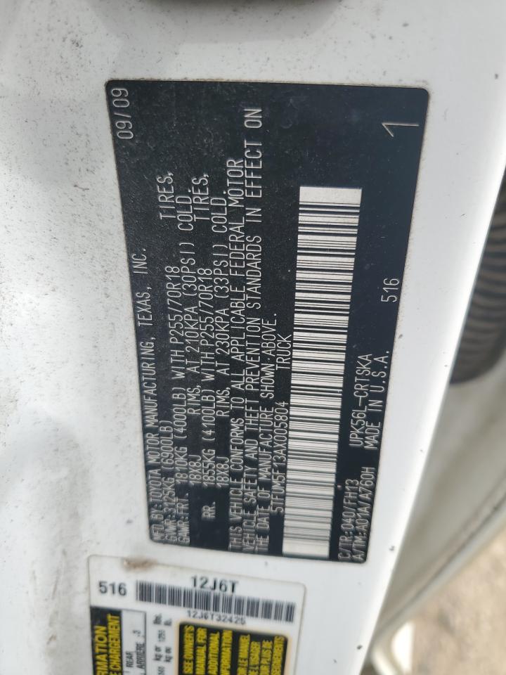 2010 Toyota Tundra Double Cab Sr5 VIN: 5TFUM5F13AX005804 Lot: 82005345