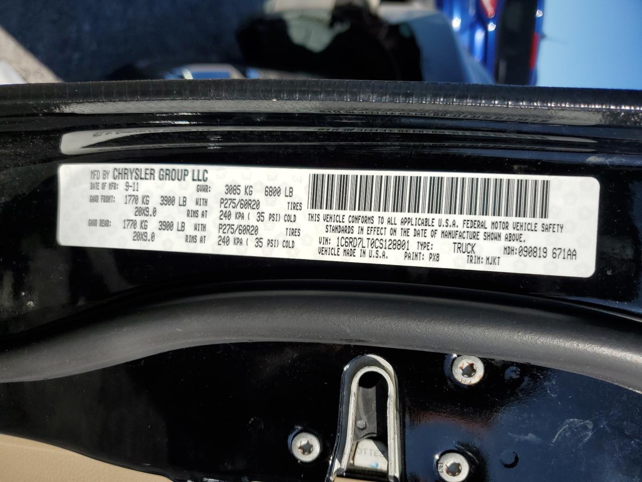 2012 Dodge Ram 1500 Slt VIN: 1C6RD7LT0CS128801 Lot: 85677215