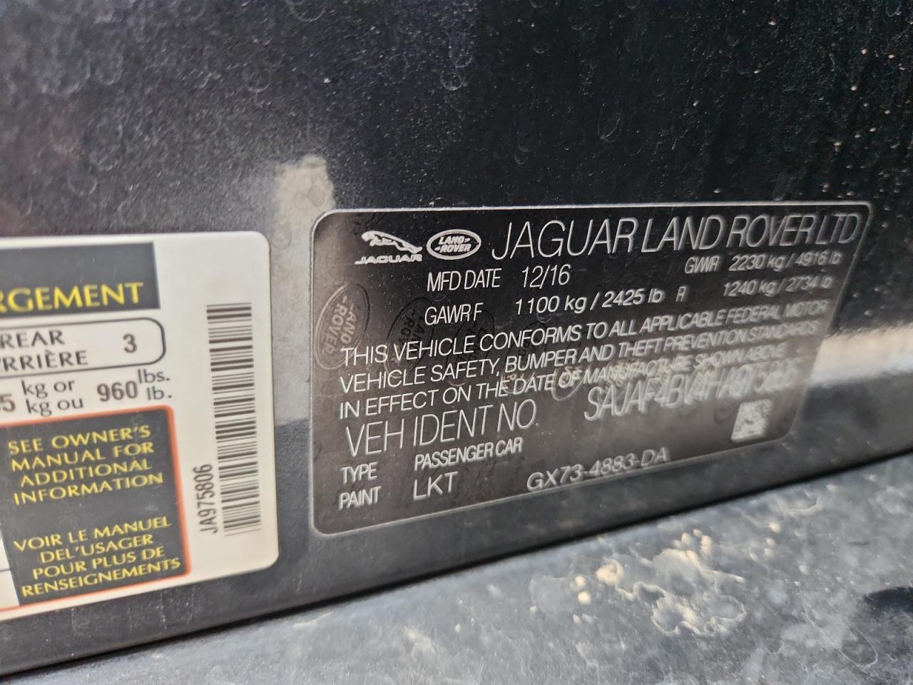 2017 Jaguar Xe R - Sport VIN: SAJAF4BV4HA975806 Lot: 82660415