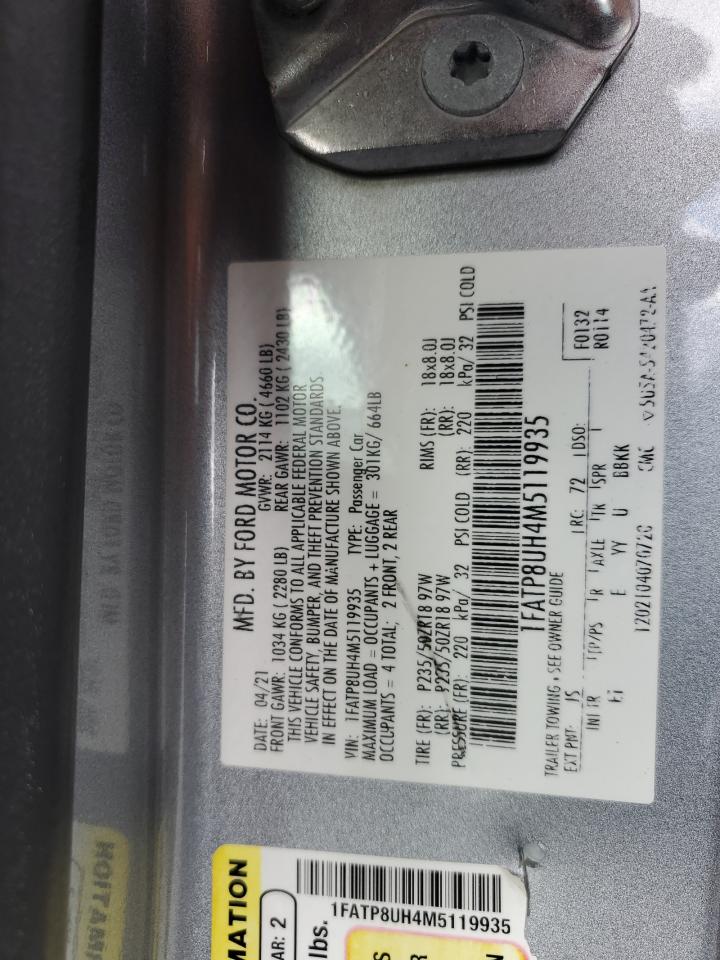 2021 Ford Mustang VIN: 1FATP8UH4M5119935 Lot: 86229025