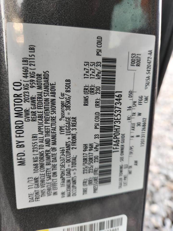 2014 Ford Fusion Se VIN: 1FA6P0H73E5373461 Lot: 90381915