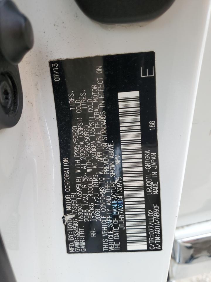 2013 Lexus Lx 570 VIN: JTJHY7AX8D4130975 Lot: 82721305