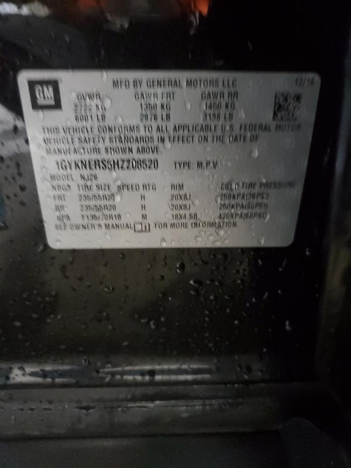 2017 Cadillac Xt5 Premium Luxury VIN: 1GYKNERS5HZ208520 Lot: 85763865