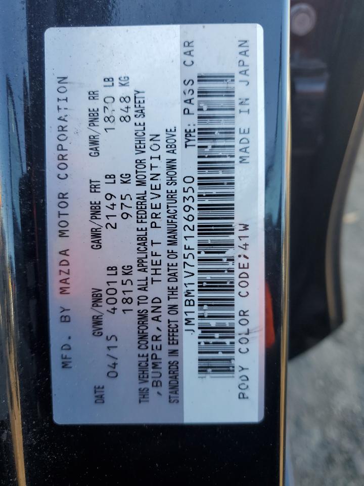 2015 Mazda 3 Touring VIN: JM1BM1V75F1269350 Lot: 85866365