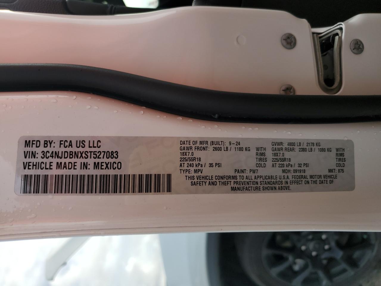 2025 Jeep Compass Latitude VIN: 3C4NJDBNXST527083 Lot: 81988165