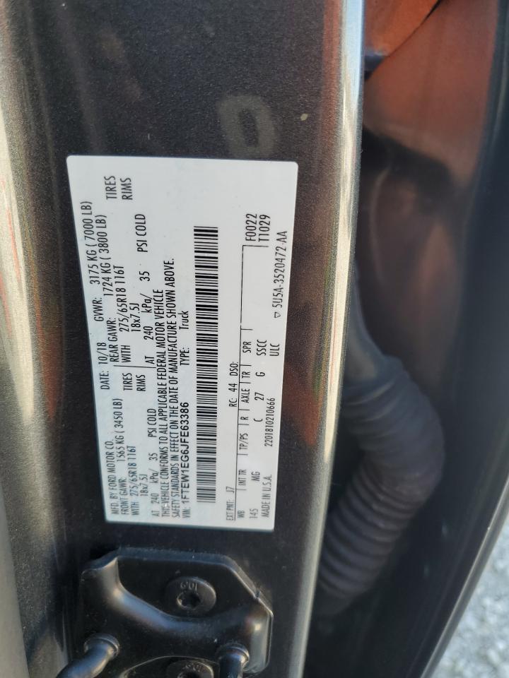 2018 Ford F150 Supercrew VIN: 1FTEW1EG6JFE63386 Lot: 86515685