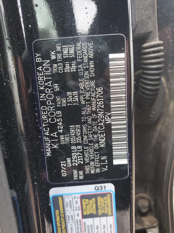 2022 Kia Seltos Sx VIN: KNDETCA29N7261706 Lot: 85474095