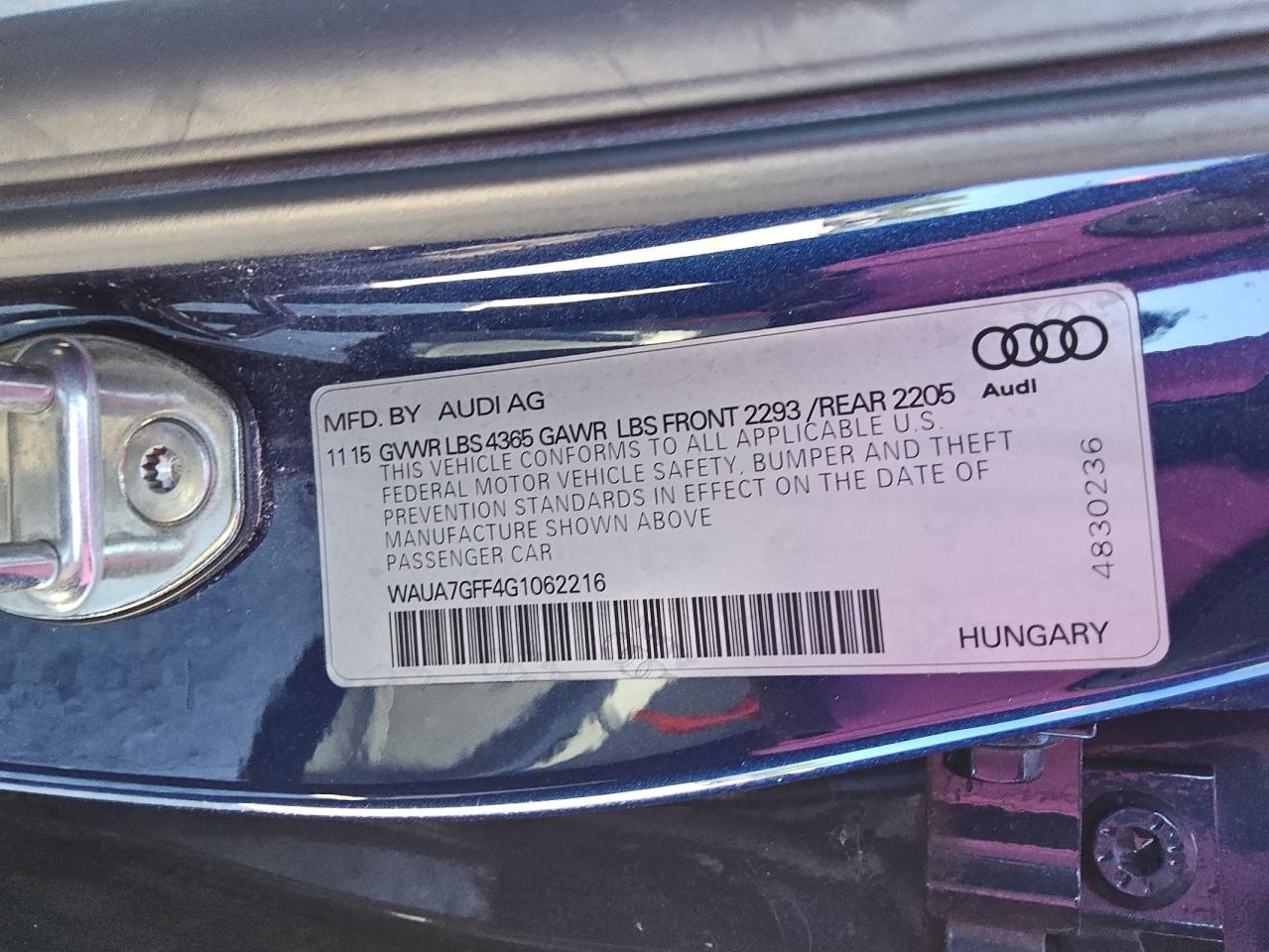 Фото: WAUA7GFF4G1062216