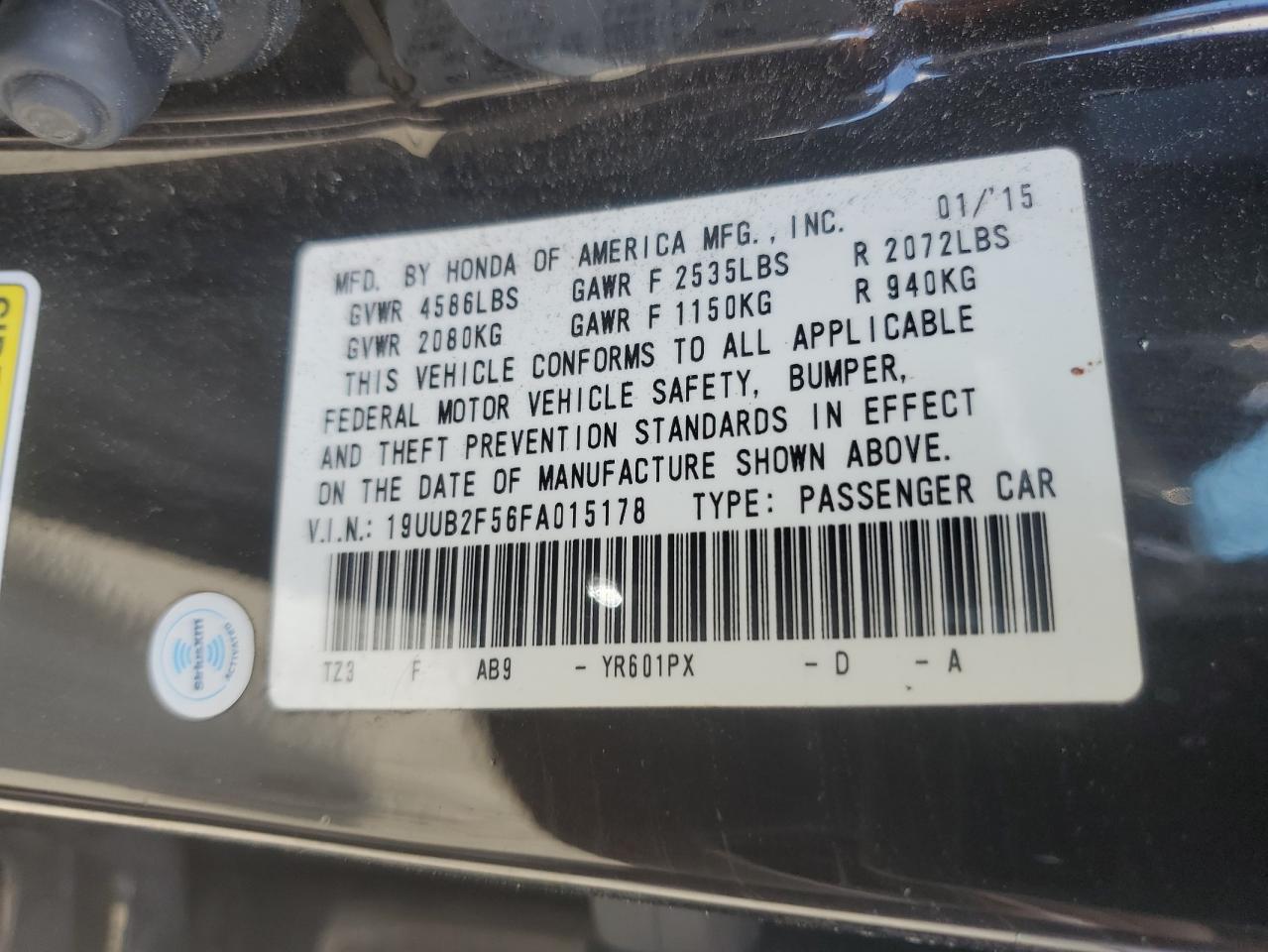 2015 Acura Tlx Tech VIN: 19UUB2F56FA015178 Lot: 85530945