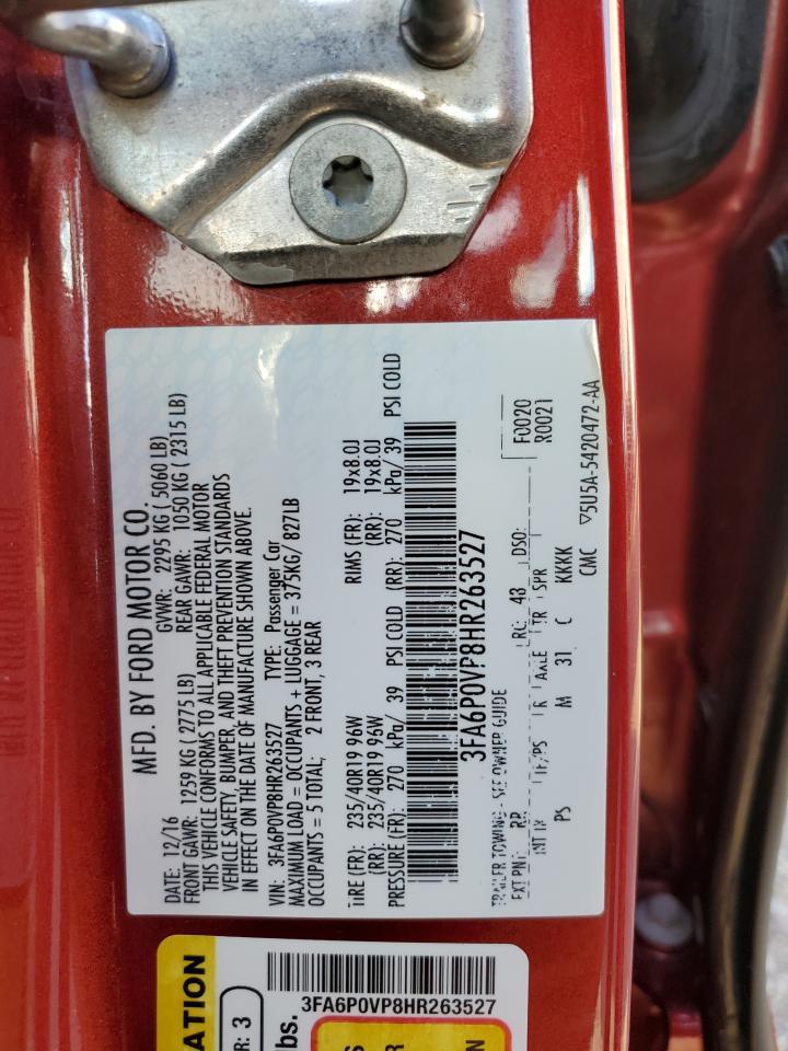 2017 Ford Fusion Sport VIN: 3FA6P0VP8HR263527 Lot: 90831465