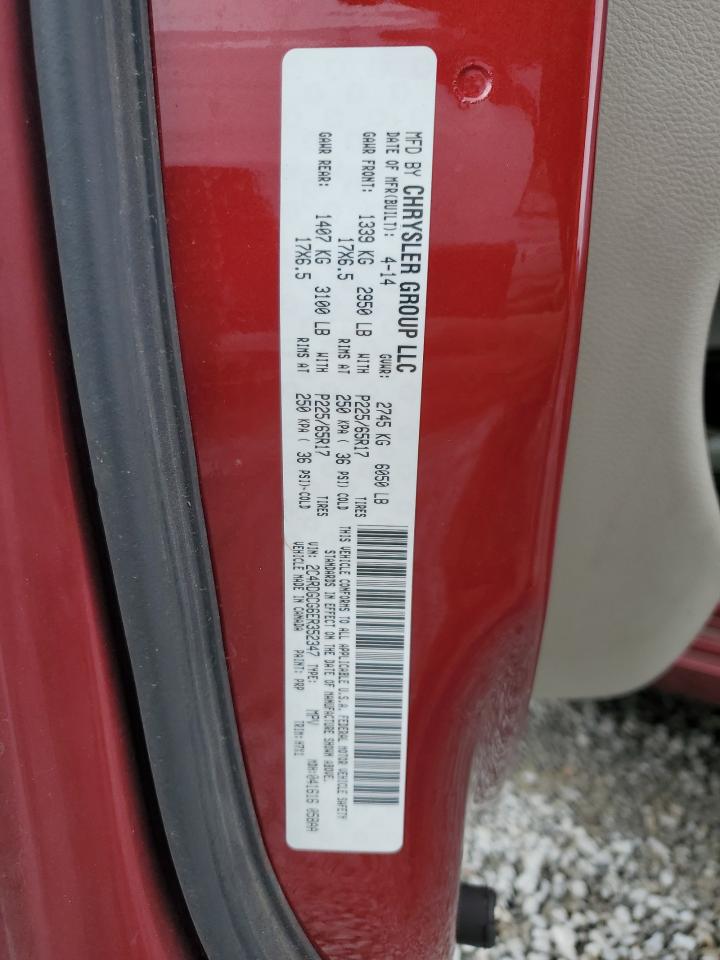 2014 Dodge Grand Caravan Sxt VIN: 2C4RDGCG6ER352347 Lot: 90600595