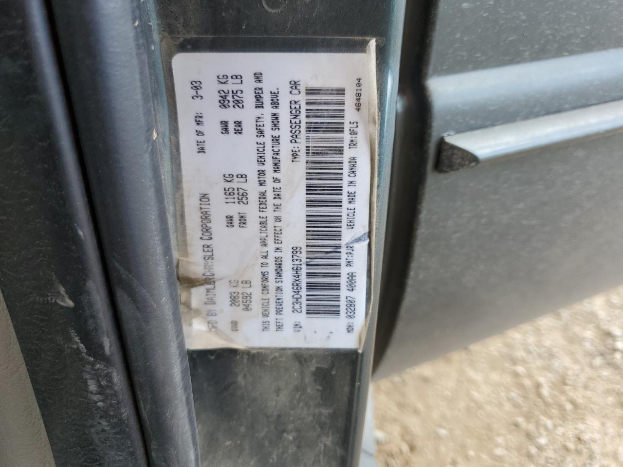 2004 Chrysler Concorde Lx VIN: 2C3HD46RX4H613799 Lot: 81995605