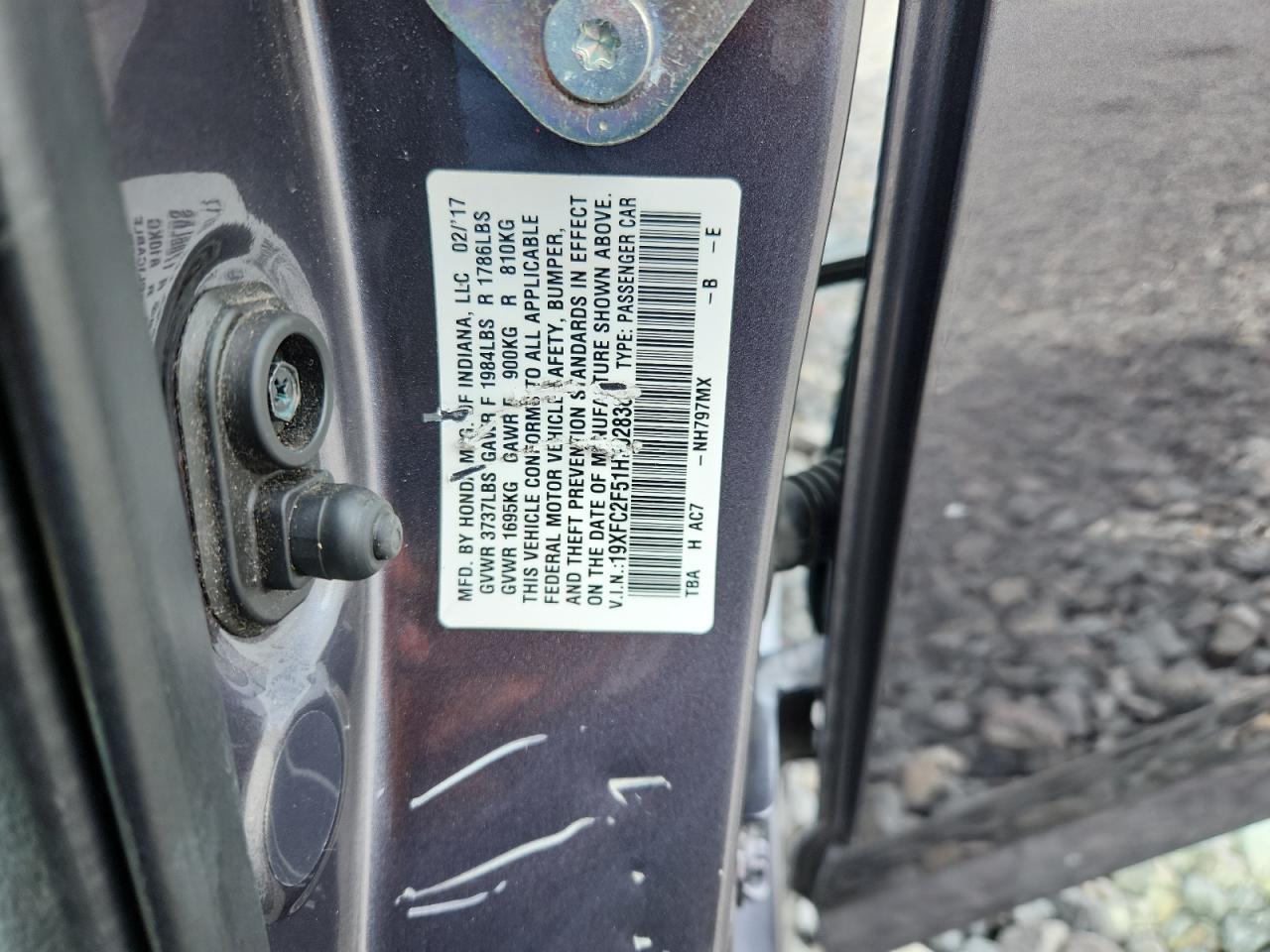 2017 Honda Civic Lx VIN: 19XFC2F51HE028389 Lot: 82180915