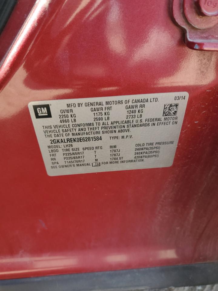 2014 GMC Terrain Sle VIN: 2GKALREK0E6281584 Lot: 86539955